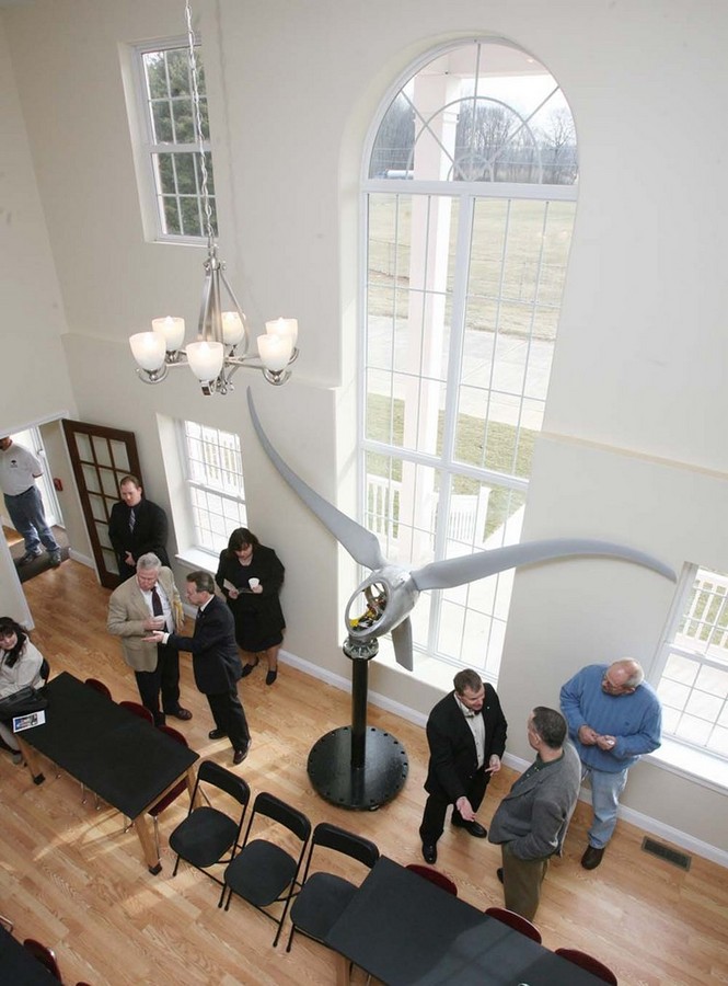 A view from the second floor of the Sustainable Energy Center during the Sustainable Energy Center Dedication in Oldmans Township.